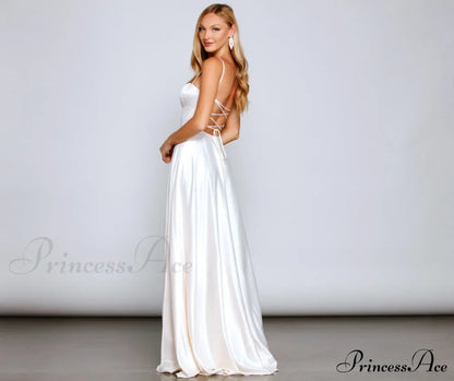 Jenny A-Line Stylish Satin Formal Dress