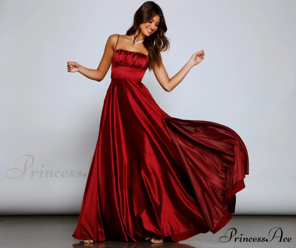 Jenny A-Line Stylish Satin Formal Dress
