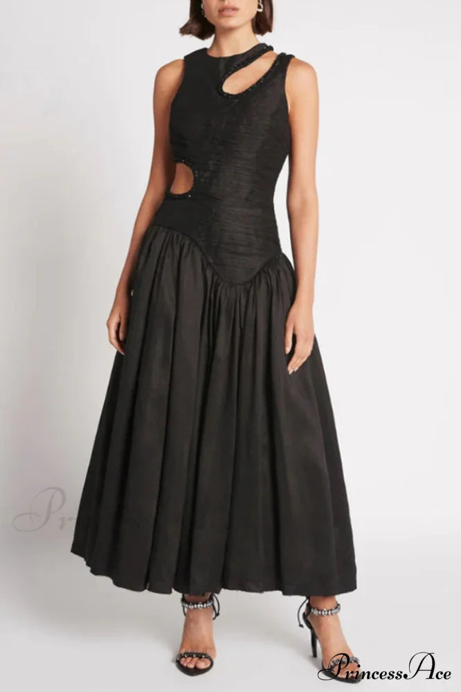 Jolie Abstract Stylish Cut-Out Midi Dress