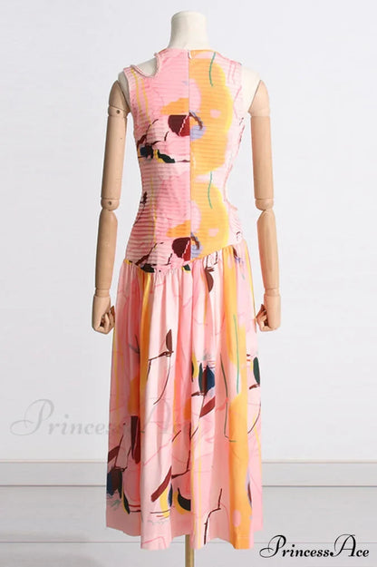 Jolie Abstract Stylish Cut-Out Midi Dress