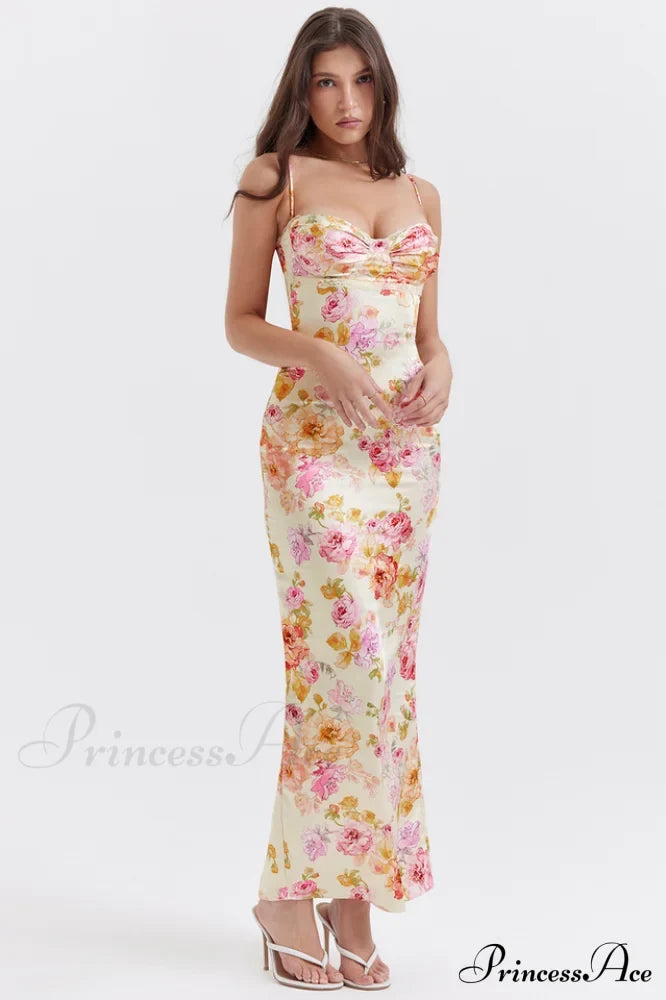Josefina Ivory Stylish Floral Maxi Dress