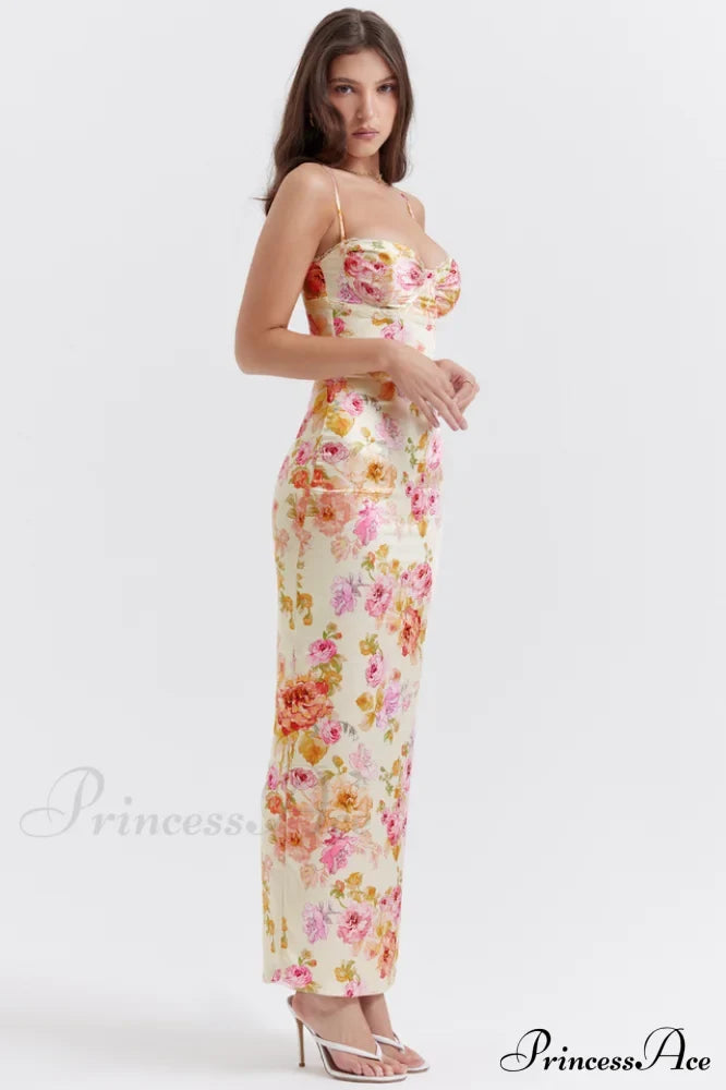 Josefina Ivory Stylish Floral Maxi Dress