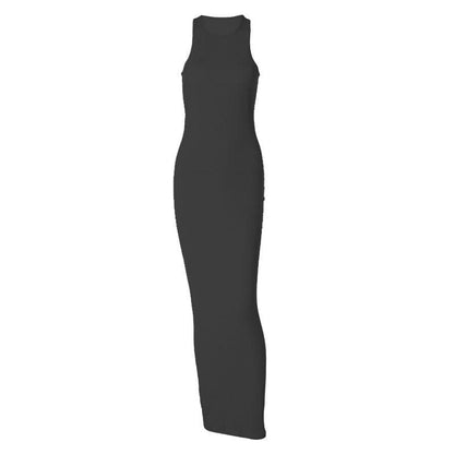 Sleeveless Crew Neck Bodycon Tank Maxi Dress