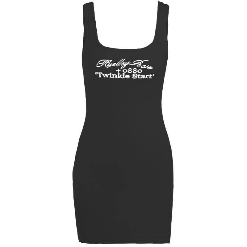 Ribbed Square Neck Graphic Print Bodycon Mini Dress