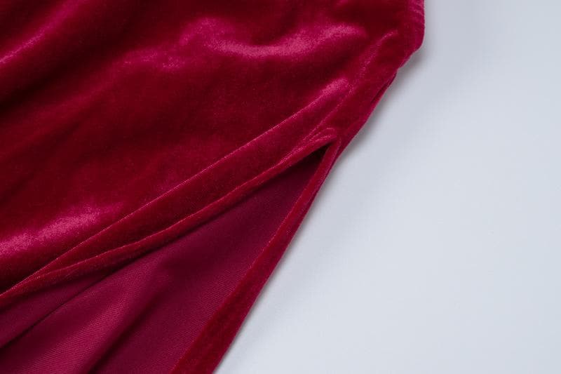 O Ring Spaghetti Strap Velvet Bodycon Backless Maxi Dress
