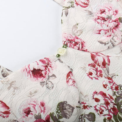 Sweetheart Neck Spaghetti Strap Floral Jacquard Bustier Mini Dress