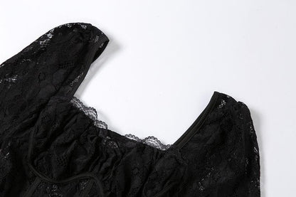 Lace Off Shoulder Sweetheart Corset High Slit Maxi Gown
