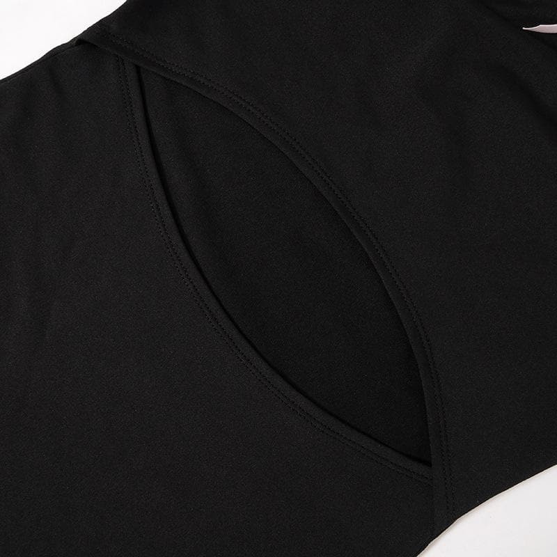 Strapless Bow Trim Midriff Cutout Bodycon Mini Dress