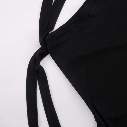 One-Shoulder Sheer Mesh Buckle Detail Side Gathered Ruffle Hem Mini Dress