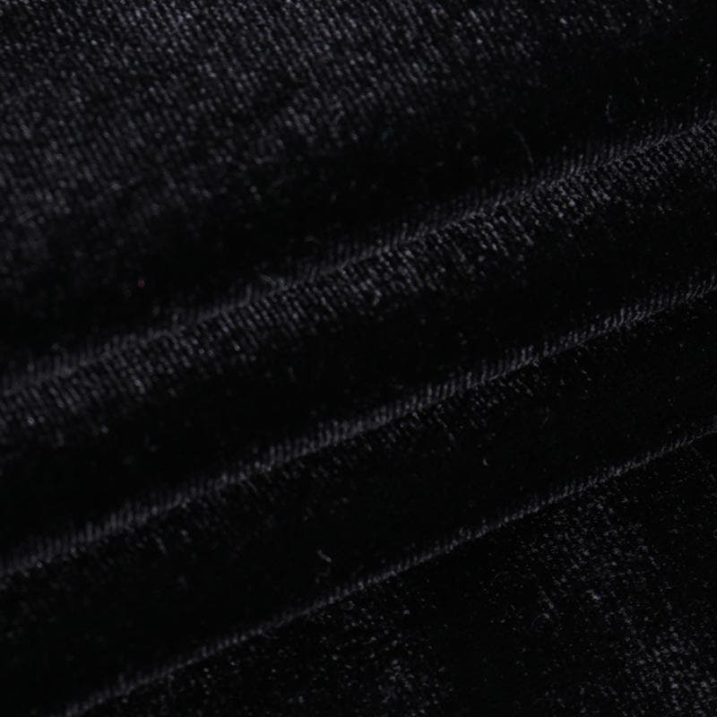 Velvet Spaghetti Strap Square Neck Lace Waist Insert Side Slit Midi Dress