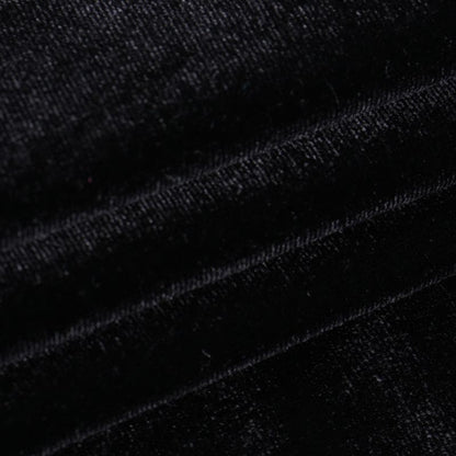 Velvet Spaghetti Strap Square Neck Lace Waist Insert Side Slit Midi Dress