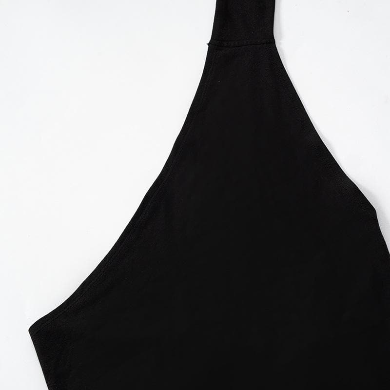 One Shoulder Choker Neck Column Bodycon Maxi Dress
