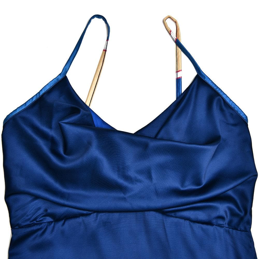 Satin Cowl Neck Spaghetti Strap Gradient Ombre Maxi Dress