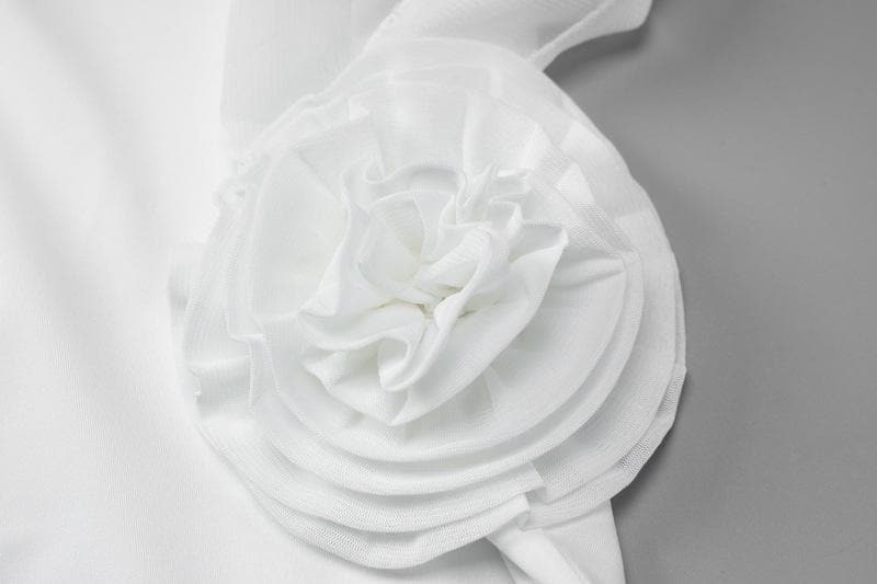 Strapless Side Ruffle Bodycon Maxi Dress