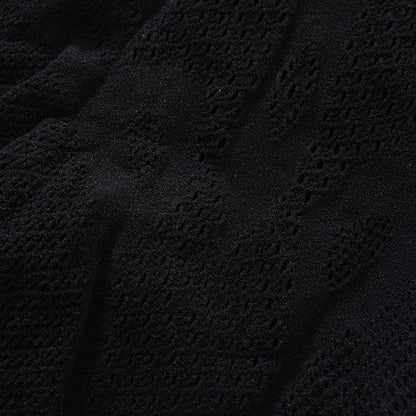 Fishnet Pattern High Neck Sleeveless Hollow Out Bodycon Mini Dress
