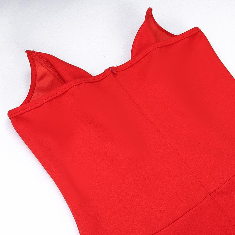 Sweetheart Neck Spaghetti Strap Corset Bodice Pointed Waist Bodycon Maxi Dress