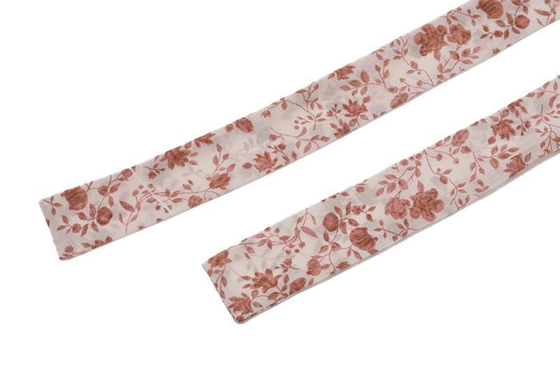 Sweetheart Neck Wide Strap Ditsy Floral Print Side Slit Maxi Dress