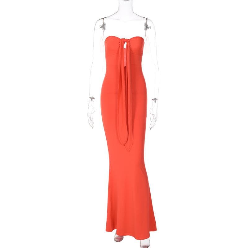 Cross Front Hollow Out Halter Backless Two-Way Maxi Dress