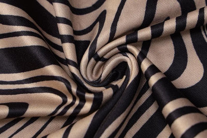 Marble Print Spaghetti Strap Cowl Neck Slit Midi Dress