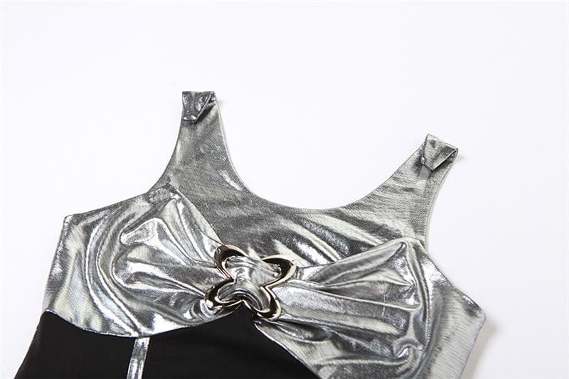 Sweetheart Mesh Panel Butterfly Ring Clear Strap Ruched Mini Dress