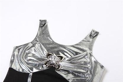 Sweetheart Mesh Panel Butterfly Ring Clear Strap Ruched Mini Dress