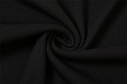 Halter Choker Mesh Panel Button Glove Sleeve Bodycon Mini Dress
