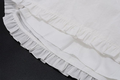 Square Neck Button Front Smocked Ruffle Tiered Milkmaid Maxi Dress