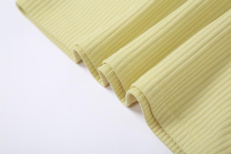 Ribbed One Shoulder Cutout Self Tie Bow Detail Midi Dress