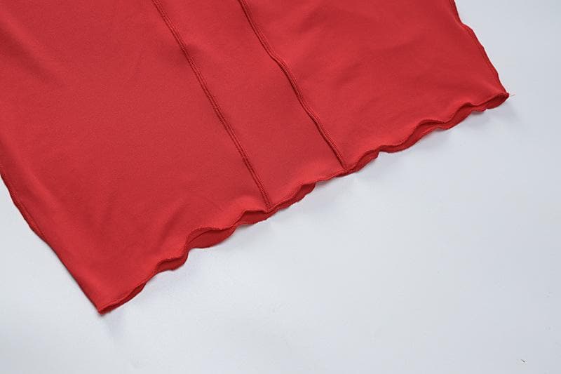 Mock Neck Long Sleeve Feather Cuff Panel Seam Bodycon Midi Dress