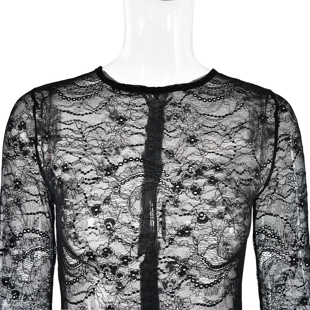 Lace Long Sleeve Draped Sash Ruched Mini Dress