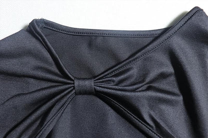 Short Sleeve Mesh Ruched Cutout Mini Dress