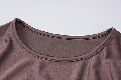 O-Ring Double Cutout Crew Neck Long Sleeve Ruched Bodycon Mini Dress