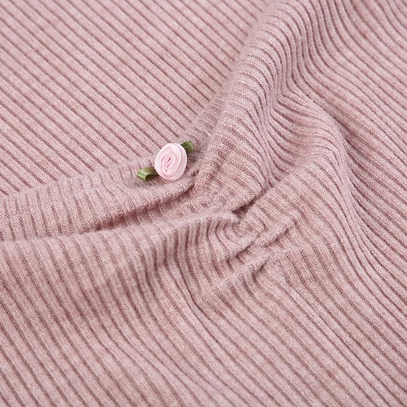 Sweetheart Neck Ribbed Knit Ruffle Shrug Long Sleeve Tube Mini Dress