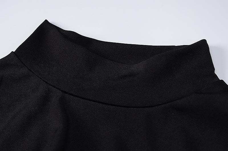 High Neck Sleeveless Side Slit Bodycon Maxi Dress