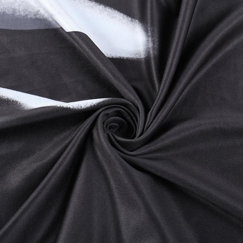 Abstract Body Print Trompe L Oeil Spaghetti Strap Maxi Dress