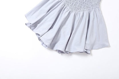 Smocked Tube Backless Ruffle Peplum Mini Dress