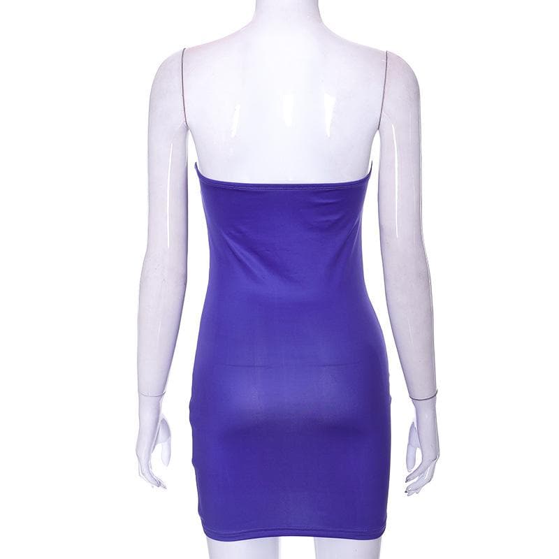 Tie Dye Abstract Strapless Tube Bodycon Mini Dress