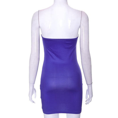 Tie Dye Abstract Strapless Tube Bodycon Mini Dress