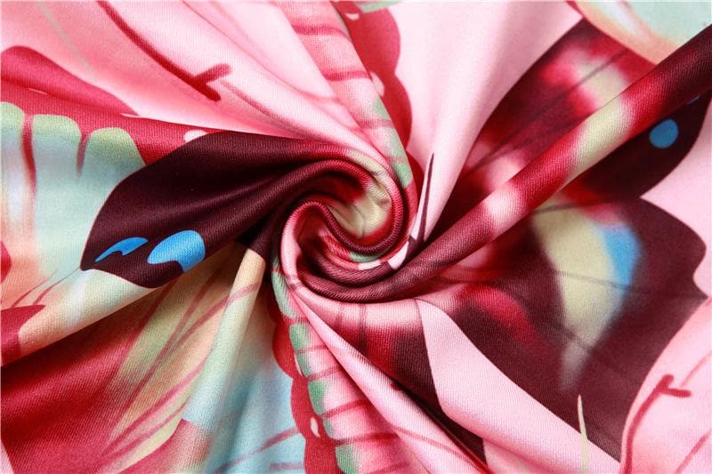 Butterfly Print Strapless Irregular Ruffle Backless Maxi Dress