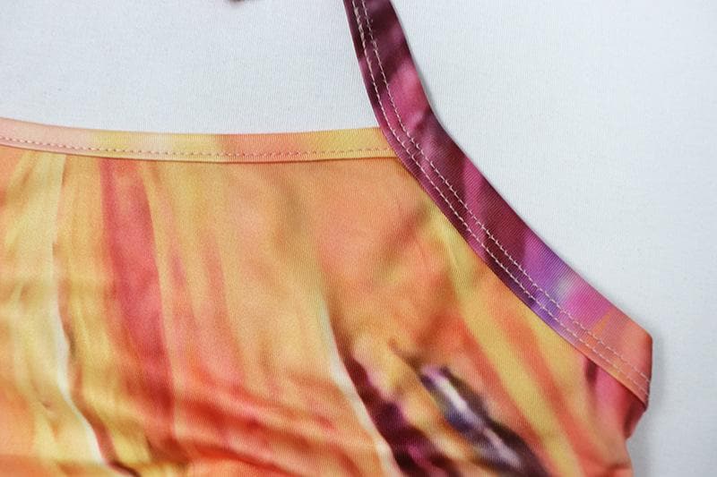 Abstract Marble Print Halter Ruched Bodycon Mini Dress