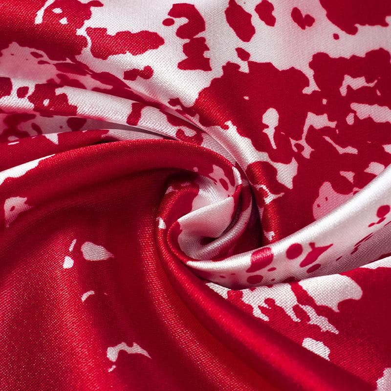 Lace Trim V Neck Splatter Print Cami Slip Mini Dress