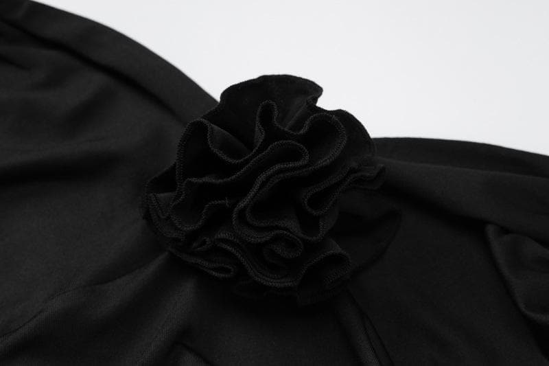 Sweetheart Halter Neck 3D Floral Applique Ruched Bodycon Mini Dress