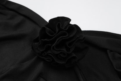 Sweetheart Halter Neck 3D Floral Applique Ruched Bodycon Mini Dress