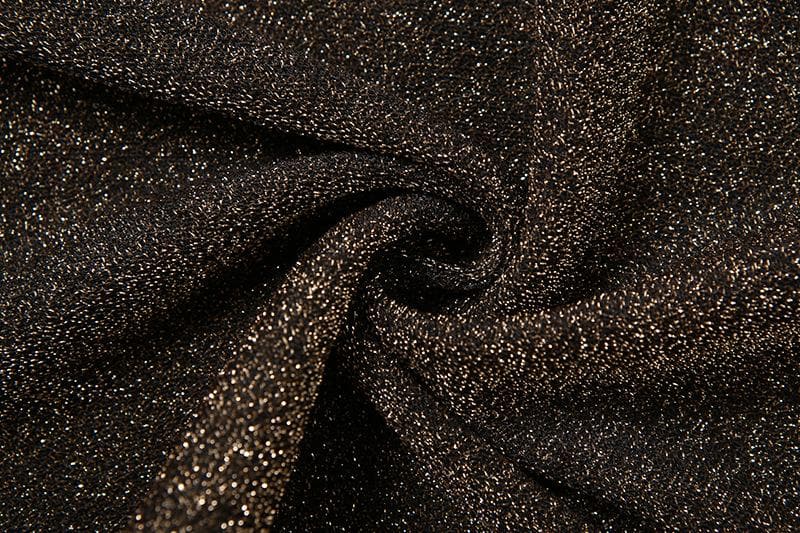 Spaghetti Strap Cowl Neck Glitter Metallic Backless Maxi Dress