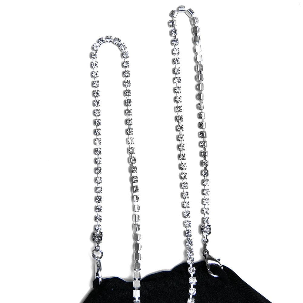 One-Shoulder Chain Strap High Slit Bodycon Maxi Dress