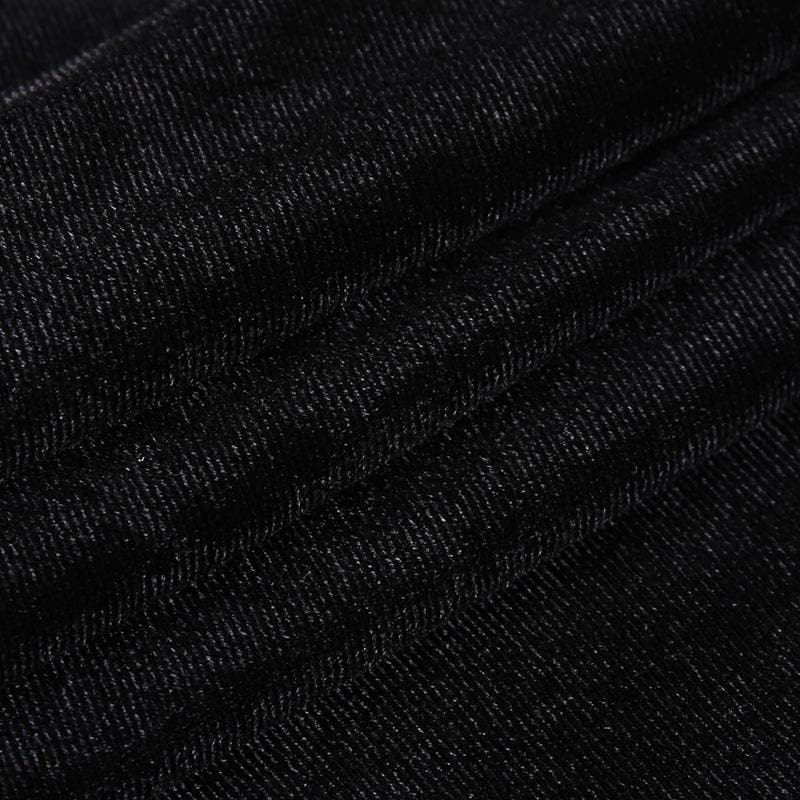 Velvet Flocked Mesh Mock Neck Bell Sleeve Gothic Mini Dress