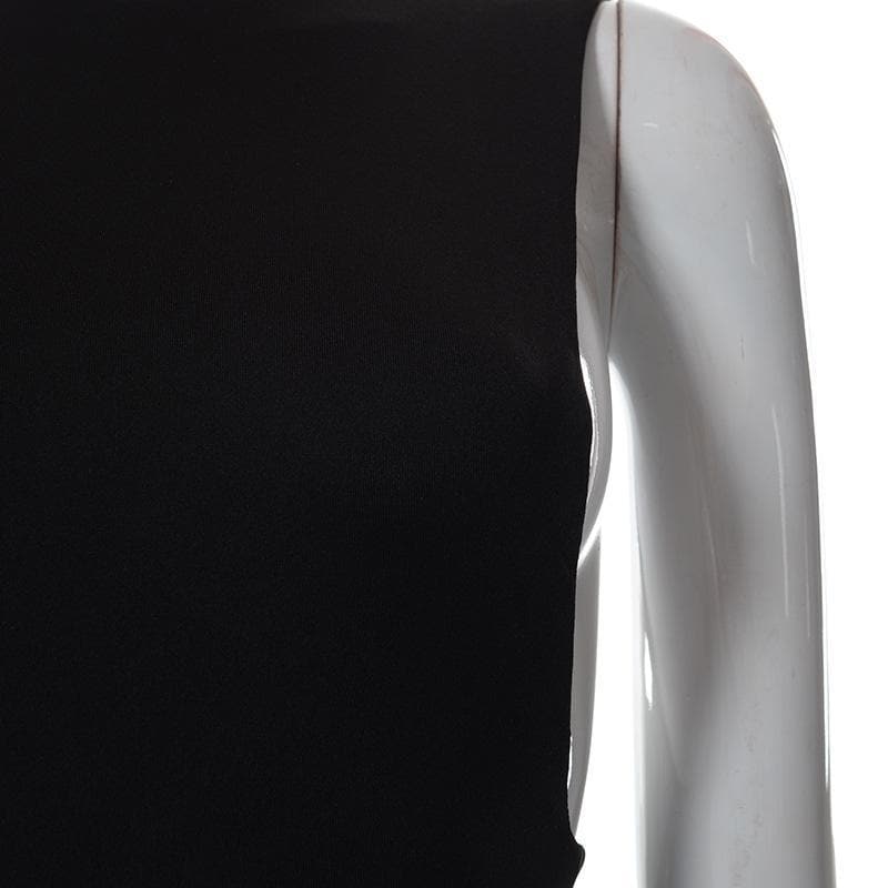 Crew Neck Side Cutout Sleeveless Bodycon Mini Dress
