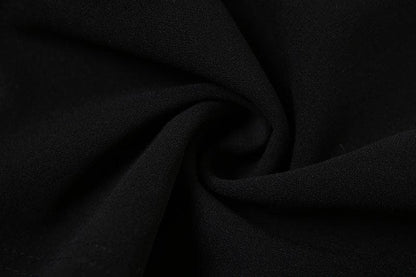 Square Neck Long Sleeve Buckle Bow Contrast Panel Mini Dress