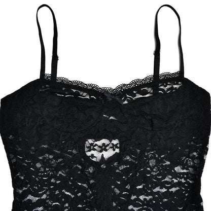 Corset Bodice Sheer Lace Spaghetti Strap Column Maxi Gown