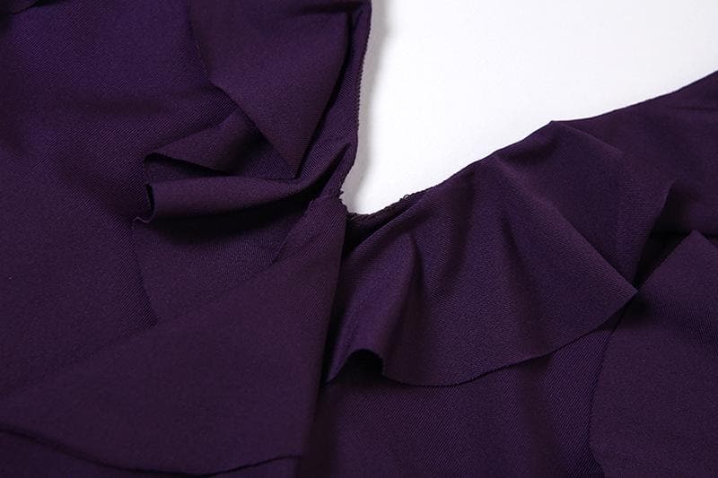 Halter Choker Tie Neck Cascading Ruffle Asymmetric Hem Maxi Dress